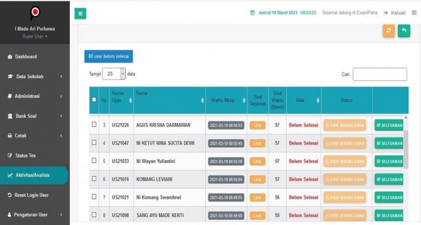 UJIAN SEKOLAH BERBASIS ANDROID(USBA) DI SMA NEGERI 1 KINTAMANI TAHUN PELAJARAN 2021/2022