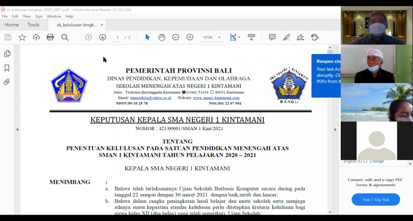 PENGUMUMAN KELULUSAN SISWA-SISWI KELAS XII TP 2020/2021